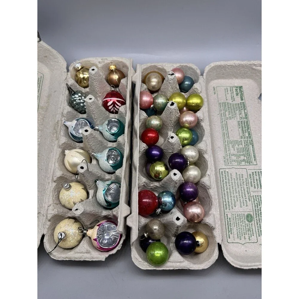 Vintage Mini Glass Mercury Japan & Other Christmas Ornament Lot of 48